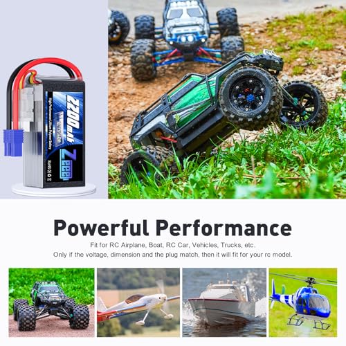 Zeee 3S Shorty Lipo 2200mAh 11.1V Battery 50C Small Pack Battery with EC3 Plug for RC Car Truck RC Vehicles Boat Drone RC Airplane Quadcopter Helicopter FPV Racing Hobby Models(2 Pack)