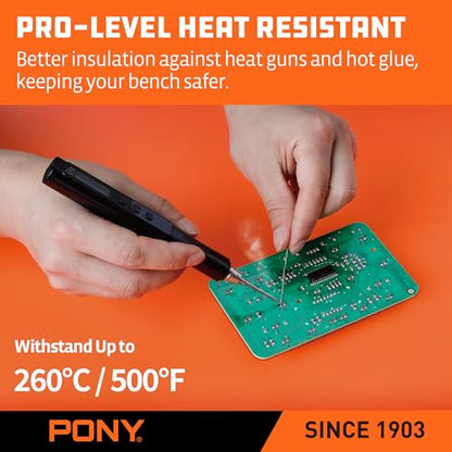 PONY Silicone Mat 28" x 23", Heavy Duty Non-Stick Heat Resistant Pad | Anti-Slip Work Mat for Resin, Epoxy, DIY Crafts, Woodworking, Garage & Workshop. Easy to Clean and Reusable.