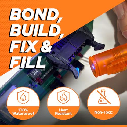 Bondic UV Glue Kit with Light, Plastic Welding Kit, Curing Light Liquid Plastic Repair, Jewelry Making, Necklace Craft, Super Glue Adhesive Epoxy Ultraviolet Mold for Glass Epoxy Resin Supplies