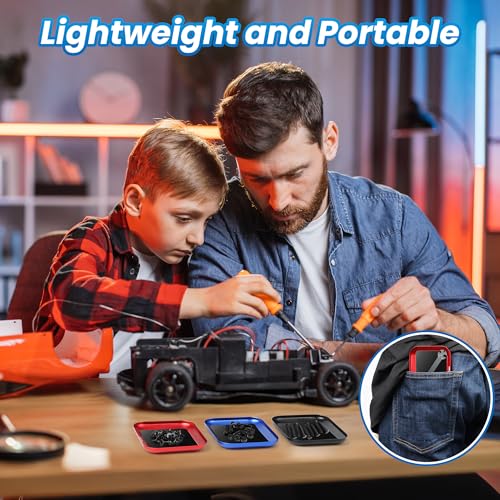 Mini Micro Magnetic Tray RC Car Tool Kit Hex Socket RC Wheel Wrench Tool Hex Nut Driver Tiny RC Model Car Repair Tool Set - for 1/8 1/10 Scale RC Cars, Includes 4-Way 6-in-1 Screwdriver Black - color: Black