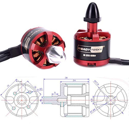 Readytosky 2212 920KV Brushless Motors CW CCW for F330 F450 F550 S500 S550 X525 DJI Phantom Quadcopter(4PCS)