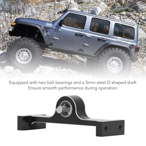 RC Transfer Case Assembly 70mm Aluminum Alloy Gearbox with 5mm Steel D Shaft for 110 Scale Crawler Upgrade Parts Compatible with SCX10 III Gen8 (Black) - color: Black