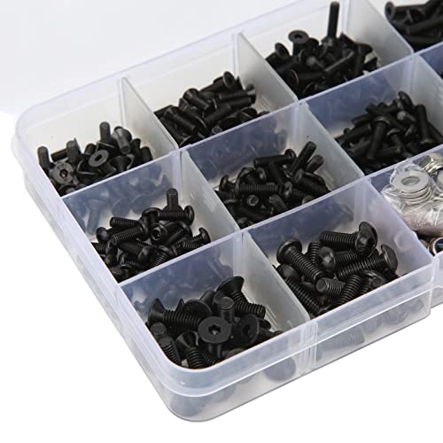 Universal RC Screws Assortment Set 522 Pieces Stainless Steel Hardware Fastener Repair Kit with Hex Wrenches Upgrade Accessories Parts for Traxxas for Axial 1 8 1 10 RC Cars