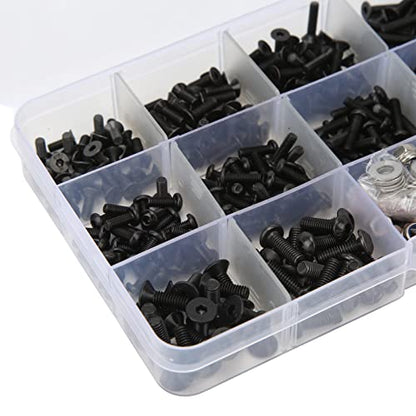 Universal RC Screws Assortment Set 522 Pieces Stainless Steel Hardware Fastener Repair Kit with Hex Wrenches Upgrade Accessories Parts for Traxxas for Axial 1 8 1 10 RC Cars