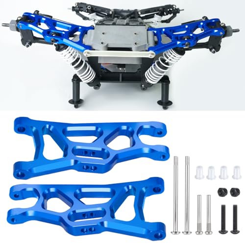 4PCS Aluminum Front & Rear Suspension A-Arms Set Alloy Front Lower Swing Arm Kits Replacement for 1/10 Traxxa Slash 2WD RC Short Course Truck Upgrade Parts