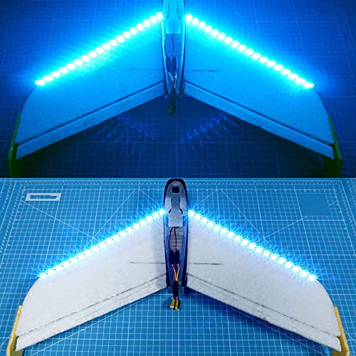 LED Light Strip for RC Fixed Wing Airplane Flying Wing Plane AR Wing Drone Model Car Truck (Ice Blue) - color: Ice Blue
