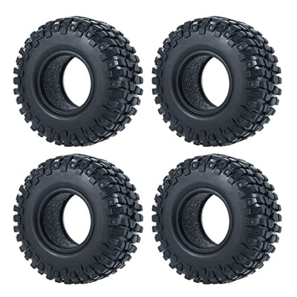 RC-Hub 4PCS 1.0" Crawler Tires Micro Rubber Tires for 1/24 Axial SCX24 90081 AXI00001 AXI00002 AXI00005 AXI00006 RC Crawler Car (54mm) - color: 54mm