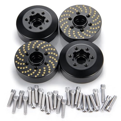 4PCS Brass Wheel Weights 1/10 Brass Wheel Hex Hub Adapter 9mm Extended Wheel Counterweight for 1.9in Beadlock Wheel Rim 1/10 Wraith 90053 90048 RBX10 Hammer Rey 4WD RC Car Upgrades