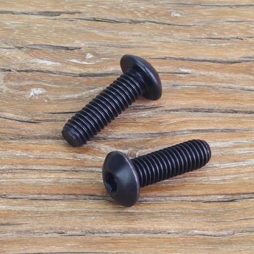 55 Pieces M5 x 16mm Button Head Socket Cap Screws, Thread Pitch 0.8mm, Sutemribor M5 Black Screws, 10.9 Grade Alloy Steel, Black Oxide Finish, Fully Threaded - size: M5 x 16mm, style: Button Head