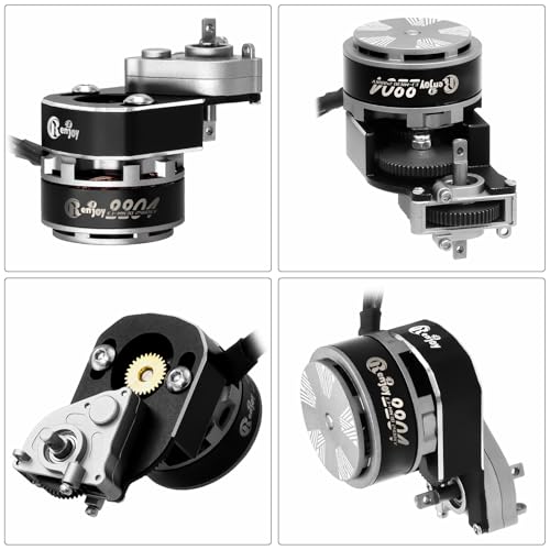 2204 2400KV Brushless Outrunner Motor with Transmission & 30A Brushless ESC Electric Speed Controller for Axial SCX24 1/24 Remote Control Car Crawler Truck (Titanium) - color: Titanium