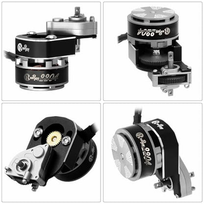 2204 2400KV Brushless Outrunner Motor with Transmission & 30A Brushless ESC Electric Speed Controller and RC Side Pedal Plates for Axial SCX24 1/24 Remote Control Car Crawler Truck (Titanium) - color: Titanium, With Side Pedal