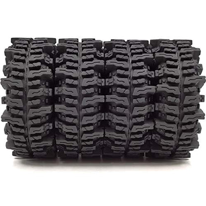 120mm Tall 1.9 Mud Slingers Tires T8 Soft Sticky Tyres & 1.9 Beadlock Wheels Rims Black Blue For RC 1/10 Rock Crawler SCX10 TRX4 Gen8, (4-Pack, HS700601) - color: Black & Blue