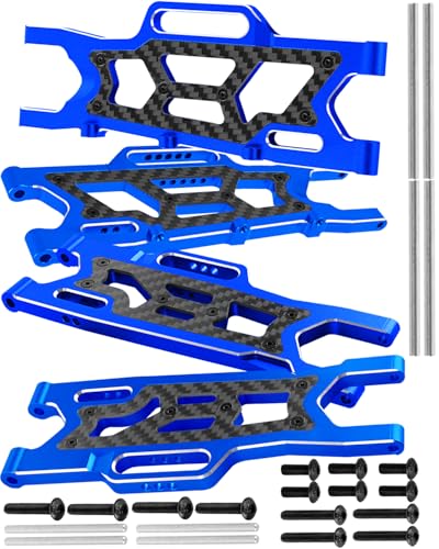 RC Alloy Suspension Arms Upgrades Part for 1/10 Outcast 4x4 4S V2 BLX,Kraton 4x4 4S V2 BLX,Front Rear A Arms Suspension Arms Hops Up,Replace ARA330711 ARA330710,Navy Blue - color: Navy Blue(4pcs)