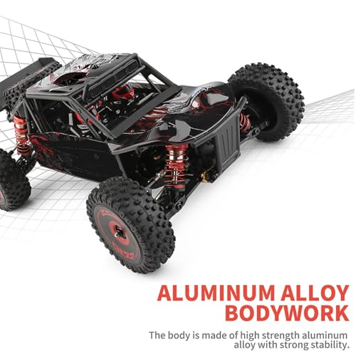 GoolRC WLtoys 124016 V2 RC Car, 1:12 Scale Remote Control Car, 4WD 75km/h High Speed Racing Truck, 2.4GHz All Terrain Off Road RC Truck RTR with Brushless Motor and Metal Chassis for Adults
