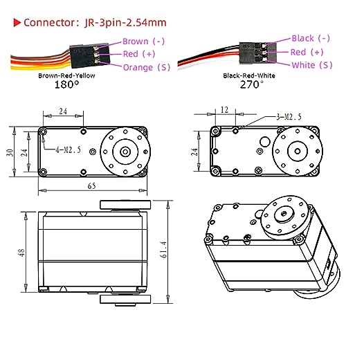RDS51150 150KG Servo Digital Metal Robotic Servo 180 Degree High Torque Full Metal Gear Double-Shaft Waterproof IP66 for Car Robot DIY Projects - size: 150KG 180°