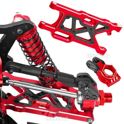 Rc Upgrades Part for 1/8 Typhon 6s BLX,1/7 Felony Infraction 6S BLX Limitless,Front Rear A-Arms,Steering Blocks,Caster Block,Aluminum A-Arms,Caster Block,Steering Blocks,Wheel Hex,Red - color: Red - (Rc Parts)