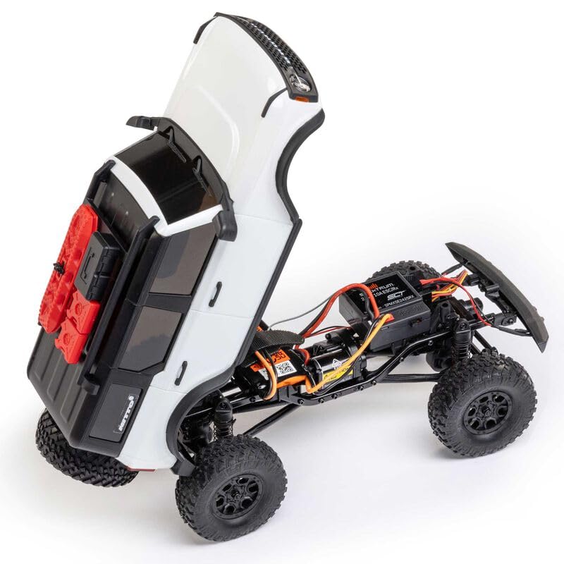 Axial 1/24 SCX24 F Bronco 4X4 RTR Brushed Rock Crawler (Battery & Charger Included) - Remote Control Car, RC Cars, RC Rock Crawler 4WD RTR 1/24 Scale for Adult (White (AXI00006V2T4)) - color: White (Axi00006v2t4)