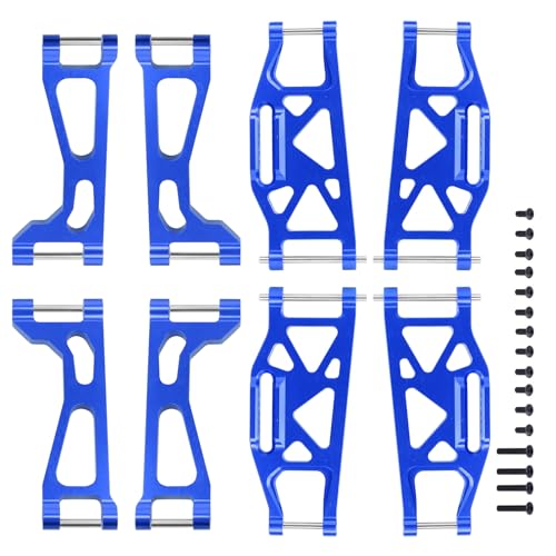 6061-T6 Aluminum Suspension Arms – Front & Rear Upper/Lower Link Set for Traxxas X-Maxx 89076 89086 (Replacement for WideMaxx 8995/8998/8999, Blue, 8PCS) - color: Blue