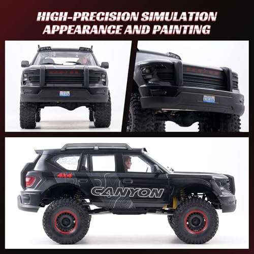 FMS Canyon 1/10 RC Crawler with Innovative DIG System LCG Chassis,Pro 4x4 RC Rock Truck with Portal Axles, 2-Speed Transmission, Full Metal Oil Shocks,High Simulation Remote Control Car