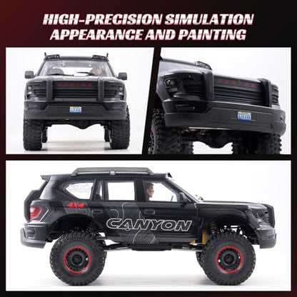 FMS Canyon 1/10 RC Crawler with Innovative DIG System LCG Chassis,Pro 4x4 RC Rock Truck with Portal Axles, 2-Speed Transmission, Full Metal Oil Shocks,High Simulation Remote Control Car