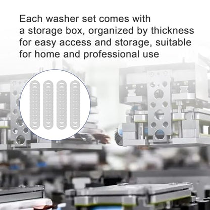 M6x12mm Precision Shim Washers for Shaft Alignment, 304 Stainless Steel | 0.1, 0.2, 0.3 and 0.5mm thin spacers for M6 metric bolts, mechanical fastening, component spacing and machinery setup - size: M6X12