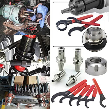 6 Pieces Universal Coilover Adjustment Spanner Wrench Set, Adjustable Coilover Wrench Spanners Hook Wrenches Tools Coilover Wrench Steel Spanner for Shock Adjustments and Suspension System