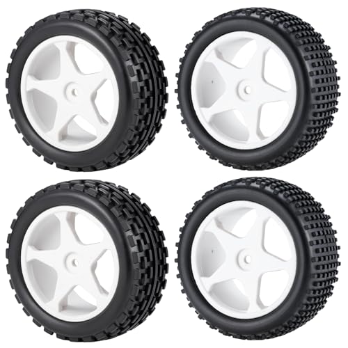 4pcs Tires&Hard Drift Wheels 12mm for Tamiya TT01 TT02 XV-01 HPI | RS4 1/10 RC Car Upgrade On Road Tyres