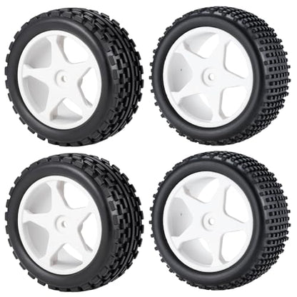 4pcs Tires&Hard Drift Wheels 12mm for Tamiya TT01 TT02 XV-01 HPI | RS4 1/10 RC Car Upgrade On Road Tyres
