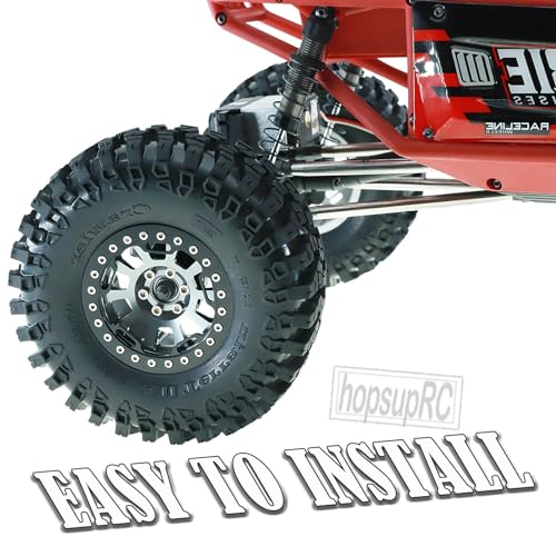 RC 2.2in Tires Tyres & Aluminium 2.2in Beadlock Wheel Rim for 1/10 SCX10 Capra AMG 6x6 TRX4 Gen8 Everest Gen 7 Pro RC Crawler (4PCS Silver) - color: Silver/2.2wheels-scx10