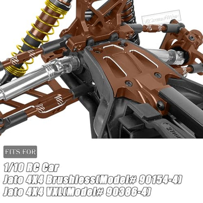 RC Alloy Chassis Brace Mounts & Motor Mount & Motor Plate Upgrades Part for 1/10 Jato 4X4 Brushless,Jato 4X4 VXL,Replace #9025,#7460A,#7490,Bronze - color: Bronze(1set)