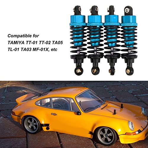 RC Shock Absorber, Aluminium Alloy RC Shock Damper Replacement Threaded Design Practical Accessory Stable and Smooth Damping for TT‑01 TT‑02 TA05 TL‑01 TA03 MF‑01X (Blue) - color: Blue