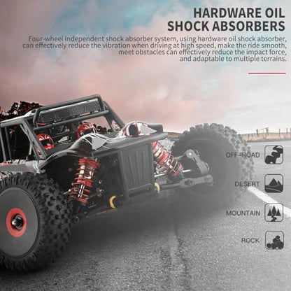 GoolRC WLtoys 124016 V2 RC Car, 1:12 Scale Remote Control Car, 4WD 75km/h High Speed Racing Truck, 2.4GHz All Terrain Off Road RC Truck RTR with Brushless Motor and Metal Chassis for Adults