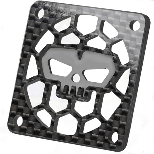 35mm×35mm Carbon Fiber RC Cooling Fan Cover - Universal Brushless Motor Heatsink/ESC Fan Guard Shield Shroud - for RC Cars, Trucks, Boats, Drones (Skull Style) - style: 35mm / Skull Style