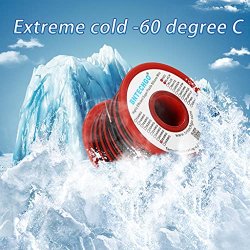 BNTECHGO 28 Gauge Silicone Wire Spool Red and Black Each 25ft 2 Separate Wires Flexible 28 AWG Stranded Tinned Copper Wire | Flexible 28 AWG Stranded Tinned Copper Wire Silicone Rubber Insulation For RC Models, Drone, Robot, EV Charger, 3D Printer - size: