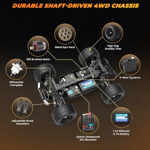HAIBOXING 18859E, 1:18 RC Monster Truck, 2.4GHz Remote Control Fast RC Car | RTR RC Truck 36km/h 4WD Off-Road Water-Resistant Electric Powered Vehicle with Dual Li-Po Batteries Ideal for boys and Adults - style: 1/18 Racing Truck