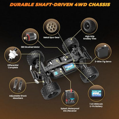 HAIBOXING 18859E, 1:18 RC Monster Truck, 2.4GHz Remote Control Fast RC Car | RTR RC Truck 36km/h 4WD Off-Road Water-Resistant Electric Powered Vehicle with Dual Li-Po Batteries Ideal for boys and Adults - style: 1/18 Racing Truck