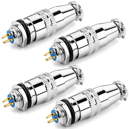 CLYXGS [4 Pack] XS10 Aviation Connector Plug & Socket, 4 Pin, Quick Push-Pull Ball Detent Locking, 10mm Panel Cutout, 6A 250V Industrial Metal Wire Connector Adapter (XS10-4P) - style: XS10-4