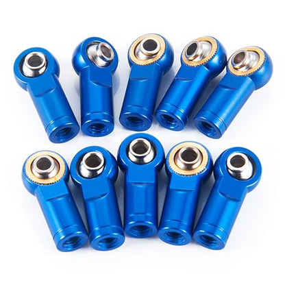 QUE-T 10Pcs Metal Left-Hand Thread Link Rod End M4 Ball Joint Head for RC Crawler Car Boat (Blue) - color: Blue