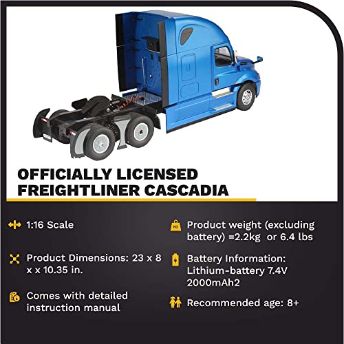 1:16 Freightliner Cascadia Full Functioning 1:16 Scale RC Truck - 27006 - Diecast Masters