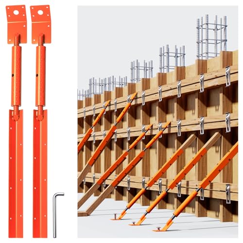 Heavy Duty Concrete Turnbuckle Form Aligner(Length: 33.2"-40")-Adjustable Wall Concrete Brace Premium Steel 2Pack