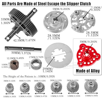 RC 48P 76T 83T 86T 90T Spur Gear &Transmission Gear &Slipper Clutch &Pressure Plate &Slipper Rebuild Kit Upgrades Part for 1/10 Slash 2WD,Rustler/Stampede/Bandit 2WD VXL,Red - color: Red(1set)
