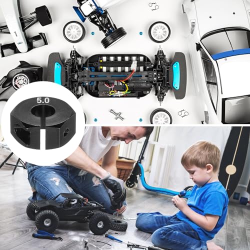 MECCANIXITY Aluminum 12mm Wheel Hex Hubs Drive Adapters Black 5mm Thickness with Screws and Pins for RC Car Upgrade Replacement Parts 4Pcs - color: Black, size: 5mm