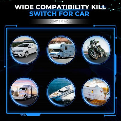 Phone App 12V 24V 36V Battery Disconnect Switch Car Kill Switch Remote | Remote auto shut-off side post 75 battery protector to prevent drain and improve security for cars trucks and SUVs