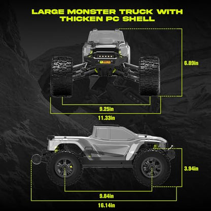 CROBOLL Mini 1:10 Carbon Fiber RC Truck Roller, Hobby Grade RC Car Chassis | Central Differential Transmission Structure, All Terrain RC Monster Truck Supporting, Chrome Steel Helical Gear