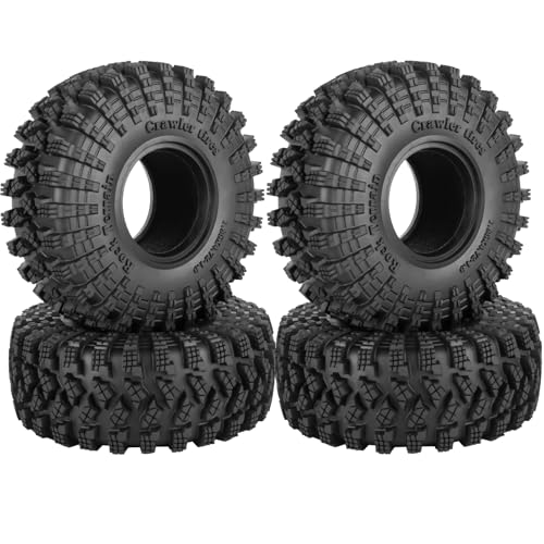1.9 Inch RC Crawler Tires Skins Soft Rubber Off-Road Tyres for 1/10 TRX4 TRX6 SCX10 90046 AX103007 D90 Gen7 MST VS4-10,RCHuiWow High Grip Mud Terrain Tyres,StyleC - style: StyleC(4pcs)