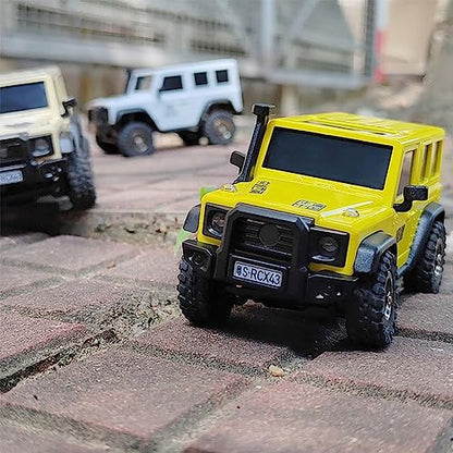 LDARC 1:43 Scale Mini RC Crawler RTR RC Rock Truck 4x4 2.4GHZ Hobby Grade Remote Control Car Model Vehicle RC Buggy, Comes with a DIY Replaceable Body Shell(Desert Yellow) - color: Desert Yellow
