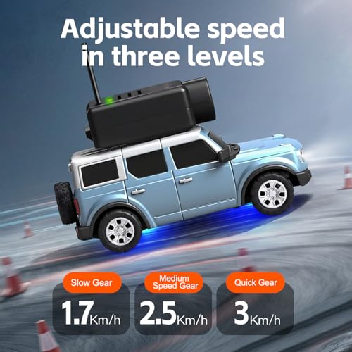 Wltoys 1:64 FPV RC Drift Car, 720P WiFi APP, 2.4GHz Gyro, Blue | HD Zero‑lag Camera, 3 Speeds & Suspension. Dual LED Lights. Smooth on Carpets/Tiles. APP Photo/Video/VR for Hobbyists - color: Blue