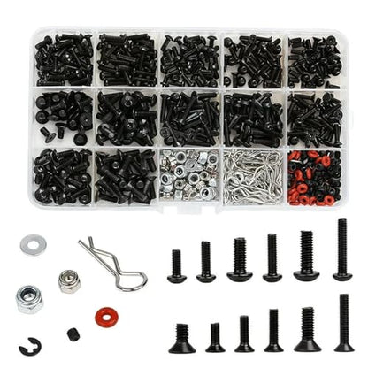 for Axial for SCX10 90046 for Traxxas for Trx4 for Redcat for MST for HSP 1/10 500PCS M3 M4 Metal Screws Nuts Box RC Crawler Car Rc Parts
