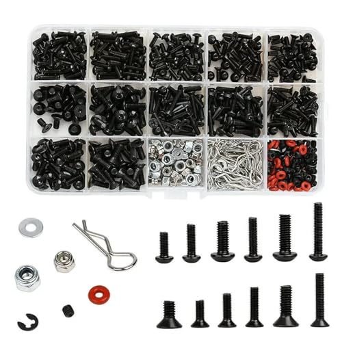 for Axial for SCX10 90046 for Traxxas for Trx4 for Redcat for MST for HSP 1/10 500PCS M3 M4 Metal Screws Nuts Box RC Crawler Car RC Crawlers Components