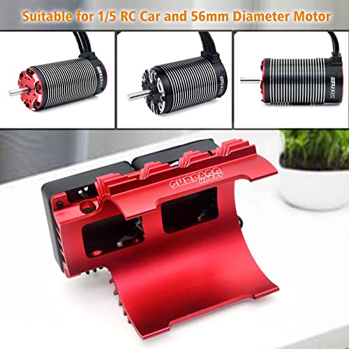 RC Cooling Fans 16000RPM,40mm Dual Car Motor Cooling Fans with Metal Heatsink for 1/5 1/6 Scale RC Car Truck Diameter 55-58mm Motor (Red) - style: Red